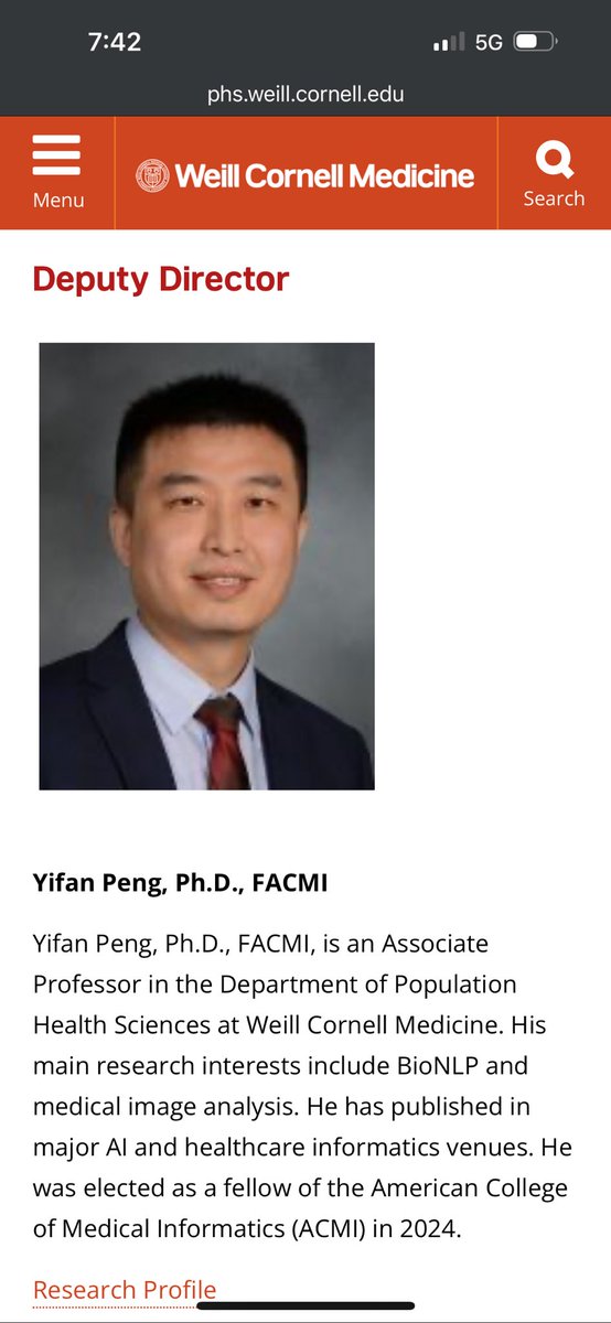 We are thrilled to have <a href="/pengyifan/">Yifan Peng</a> as our deputy director. Dr. Peng is a well established researcher in health informatics and AI, especially clinical NLP, biomedical image analysis, and multi-modal methods. We look forward to Dr. Peng’s leadership to bring AIDH to the next level