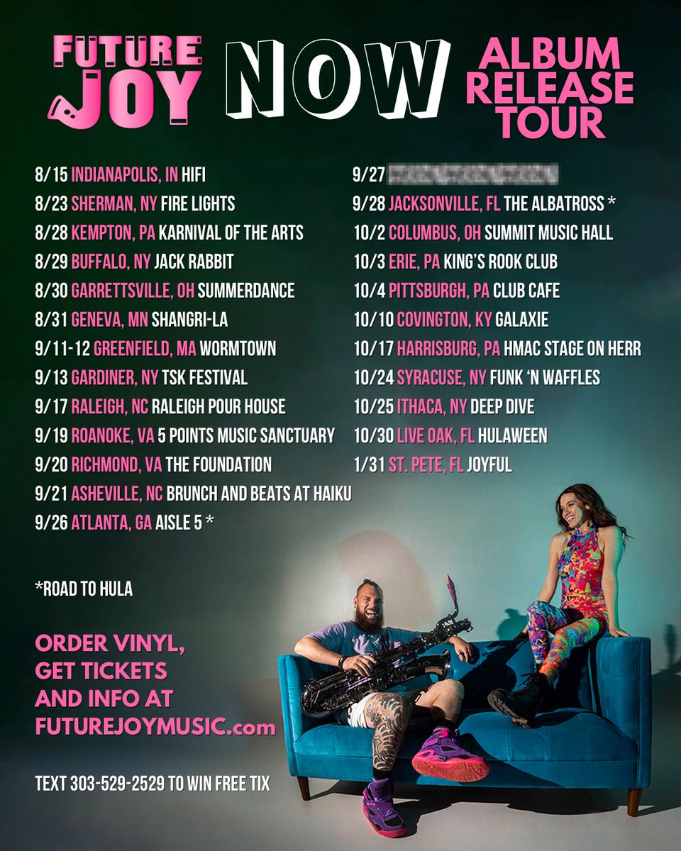futurejoymusic's tweet photo. So excited to share this album with you in person ! Where will we see you ??
Tix and details at FutureJoyMusic dot com
#futurejoy #now #musicfestival #rave #edm https://t.co/QrS4hof0zS
