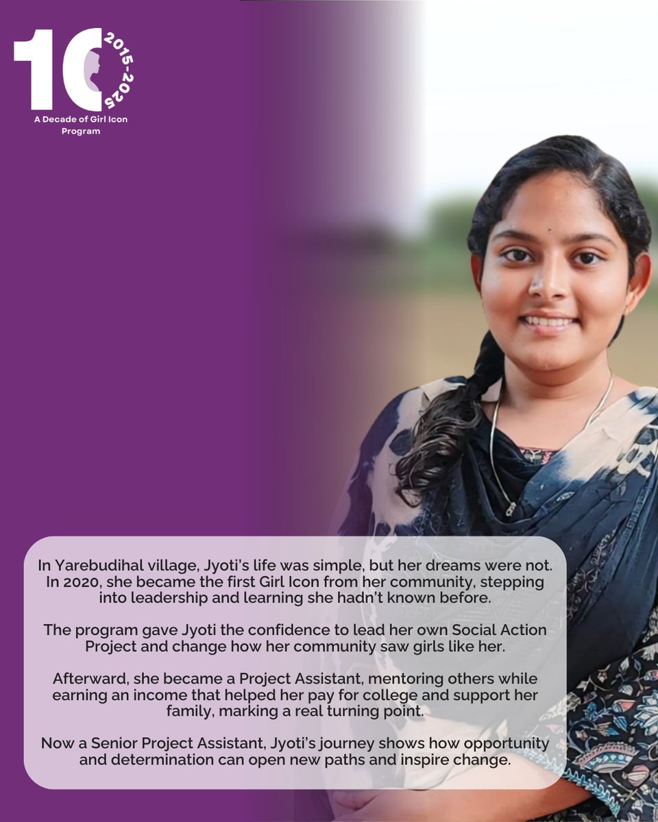 From a small village to a leader mentoring others, Jyoti’s journey shows how opportunity and determination can change lives. She became the first Girl Icon from her community, earned her own way through college, and now inspires the next generation of changemakers. #GirlsLead