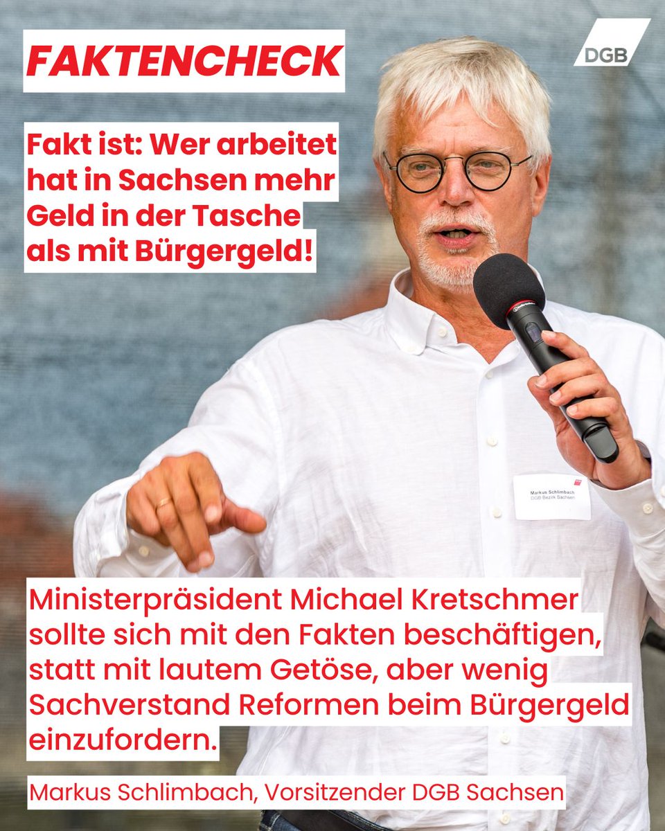 Arbeiten lohnt sich nicht? Falsch! In allen Städten &amp; Landkreisen in #Sachsen und in allen Haushaltstypen haben #Vollzeitbeschäftigte zum #Mindestlohn mehr als das #Bürgergeld. Das <a href="/WSIInstitut/">WSI Düsseldorf</a> hat heute Daten für alle Städte &amp; Landkreise vorgelegt. Mehr: sachsen.dgb.de/presse/++co++8…