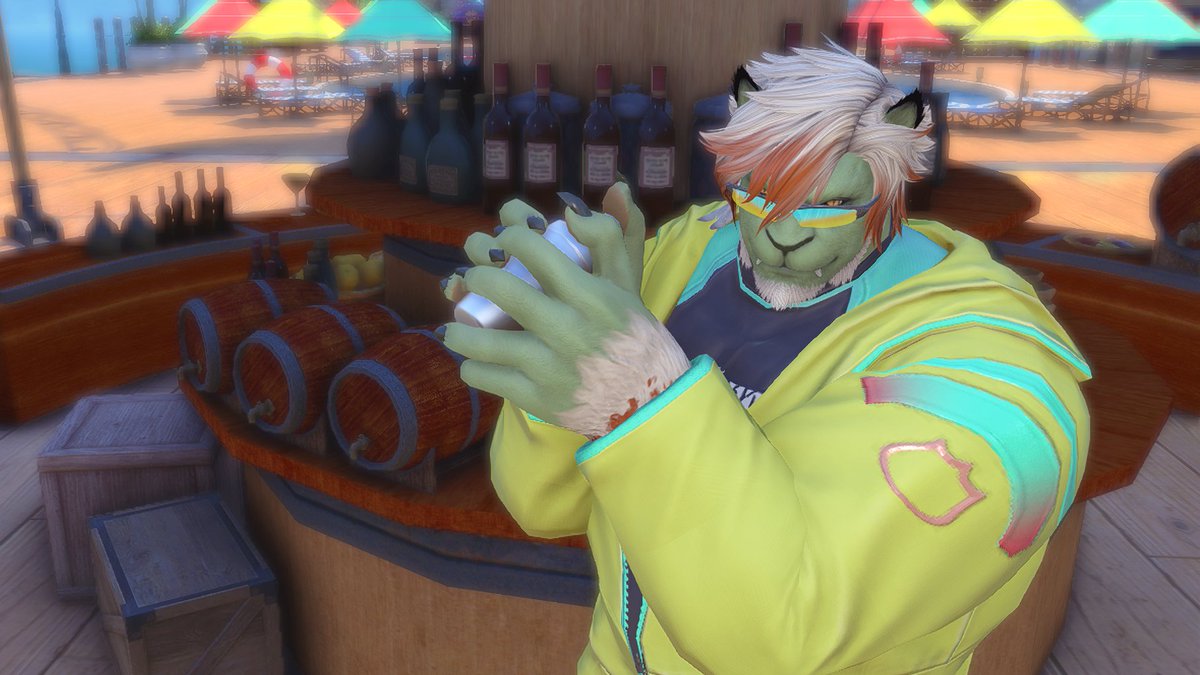 お飲み物は何にされますか？
#FF14 #ロスガル #Hrothgar