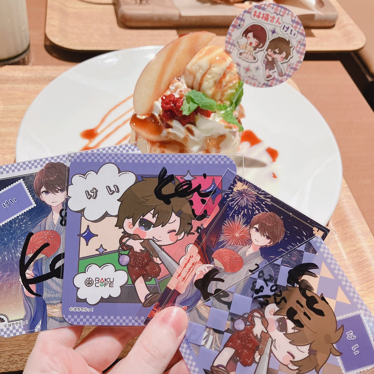 yu_a64kk's tweet photo. はちでらコラボカフェ楽しかった！
メニューどれもすごい美味しかった、おなかいっぱい🐰

リアイベはおそらくしばらくお休みになりますが、またけいちゃんねる出没時に現れます！

お会いしたみんなさまさまありがとうございました！🍬 https://t.co/MDGNbdLyU3