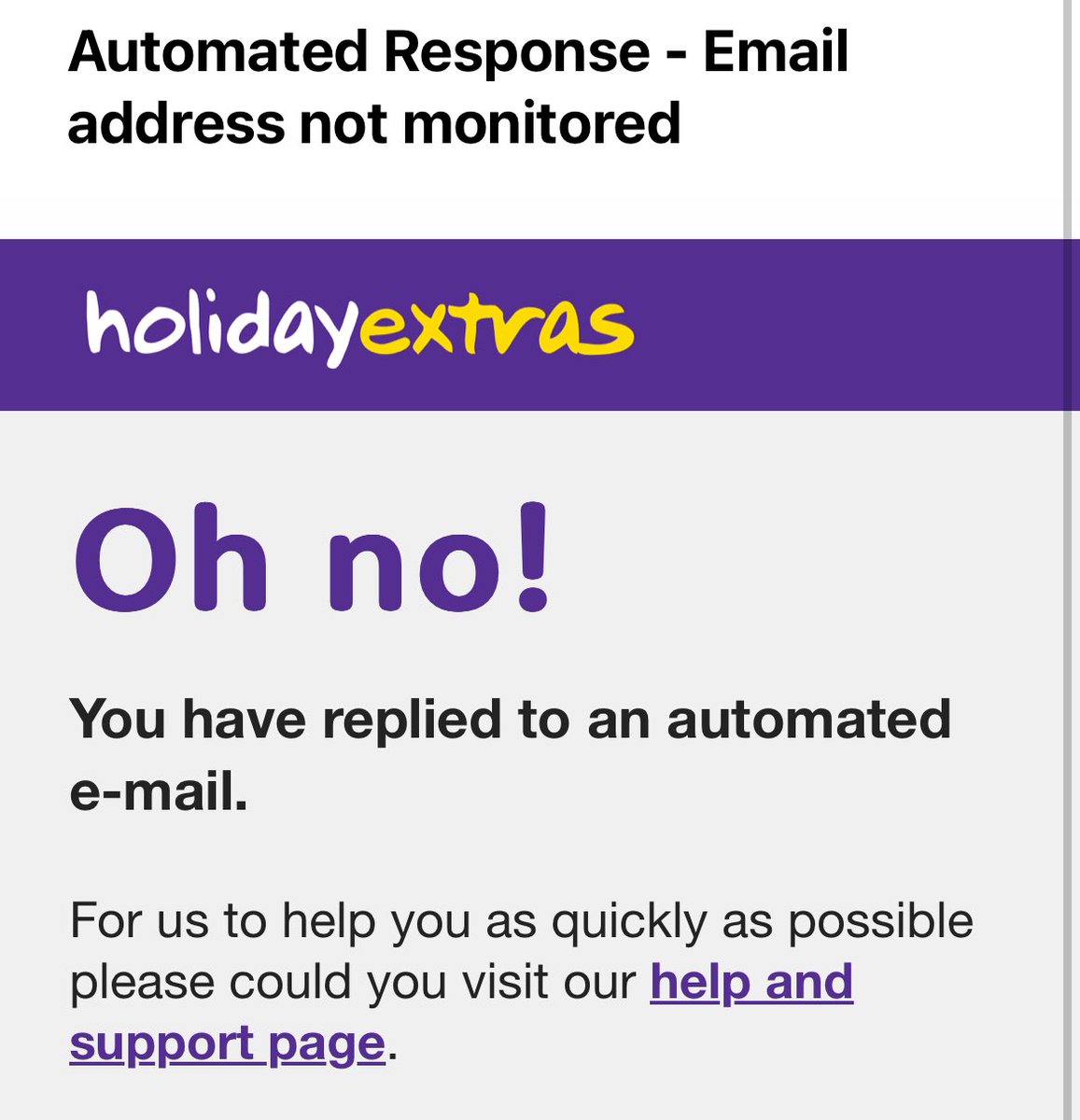 paulsmithme's tweet photo. @HolidayExtras

Thanks for tracking me and then not allowing me to provide feedback on why I didn’t buy. 

#CustomerExperience https://t.co/ZTpzYnZksc