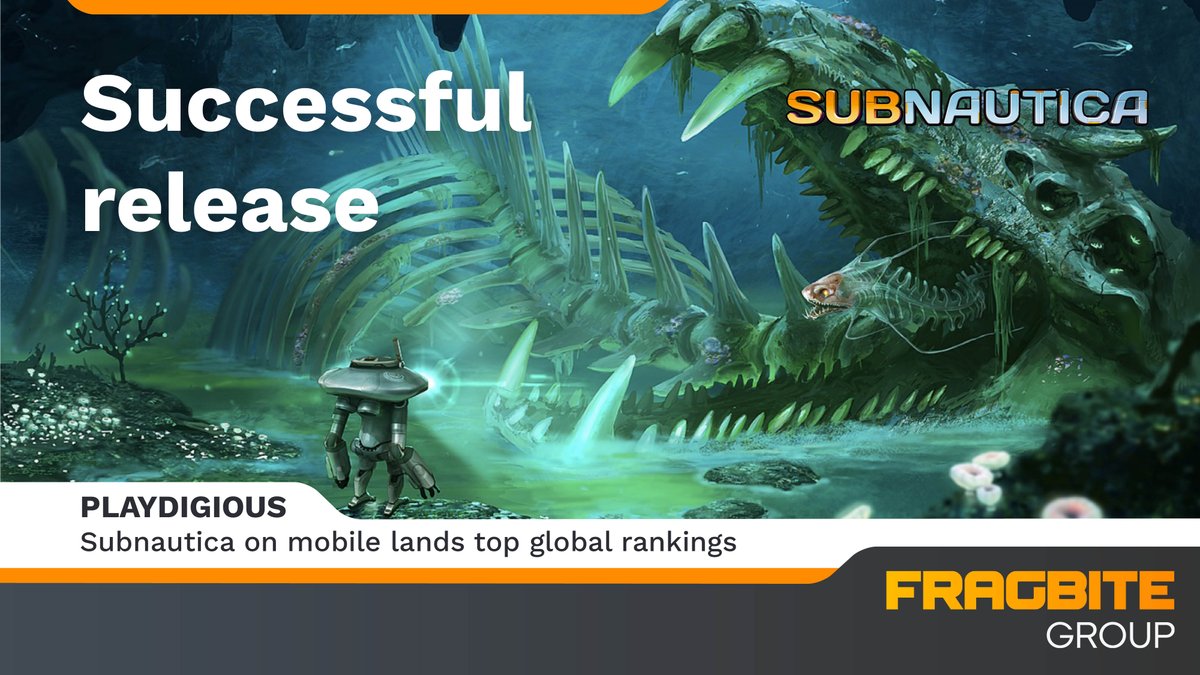 #Subnautica on mobile is a hit! Congratulations @playdigious on top D1 global rankings 🥇

📢fragbitegroup.com/en/press/subna…

$FRAG #gaming #gamedev