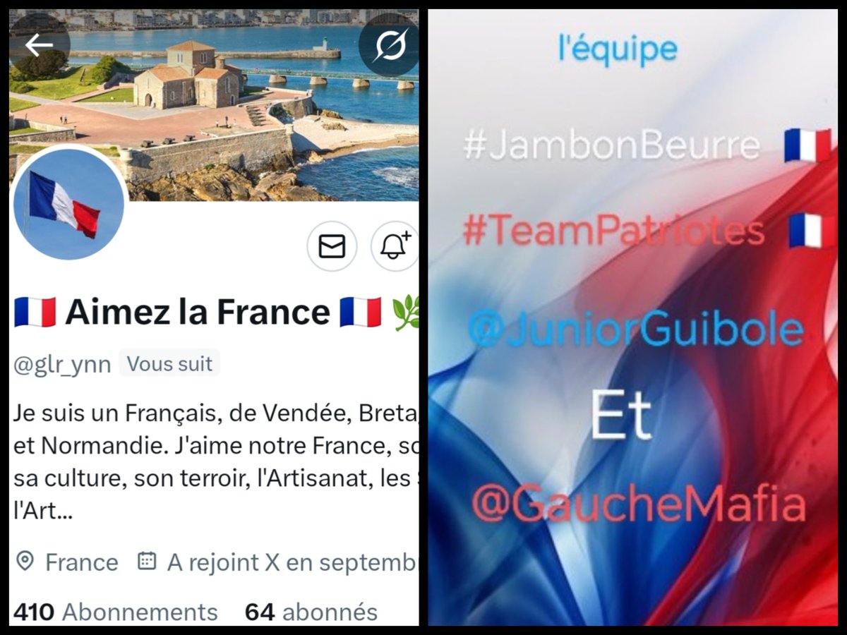 🇨🇵 Dédé 🇫🇷♿ (@juniorguibole) on Twitter photo INFO🚨 Merci de partager !🚨
Mes amis abonnés😉
Ainsi que l'équipe #JambonBeurre #TeamPatriotes 🇨🇵
Notre ami <a href="/glr_ynn/">🇫🇷 Aimez la France 🇫🇷 🌿💤</a> 👍
Aurait besoin d'un petit coup de pouce pour grossir sa TL!🥳
Et ainsi lui donner plus de visibilité ! Merci de vous abonner à lui !🙏
Et n'oubliez pas!😉 INFO🚨 Merci de partager !🚨
Mes amis abonnés😉
Ainsi que l'équipe #JambonBeurre #TeamPatriotes 🇨🇵
Notre ami <a href="/glr_ynn/">🇫🇷 Aimez la France 🇫🇷 🌿💤</a> 👍
Aurait besoin d'un petit coup de pouce pour grossir sa TL!🥳
Et ainsi lui donner plus de visibilité ! Merci de vous abonner à lui !🙏
Et n'oubliez pas!😉