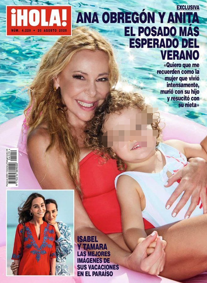 Ana Obregón, de 70 años, compró una hija por vientre de alquiler con el esperma de su hijo fallecido. La utiliza para sus posados en revistas. Ha reconocido que el dinero no va destinado para la Fundación contra el cáncer como prometió. El cuento de la criada.