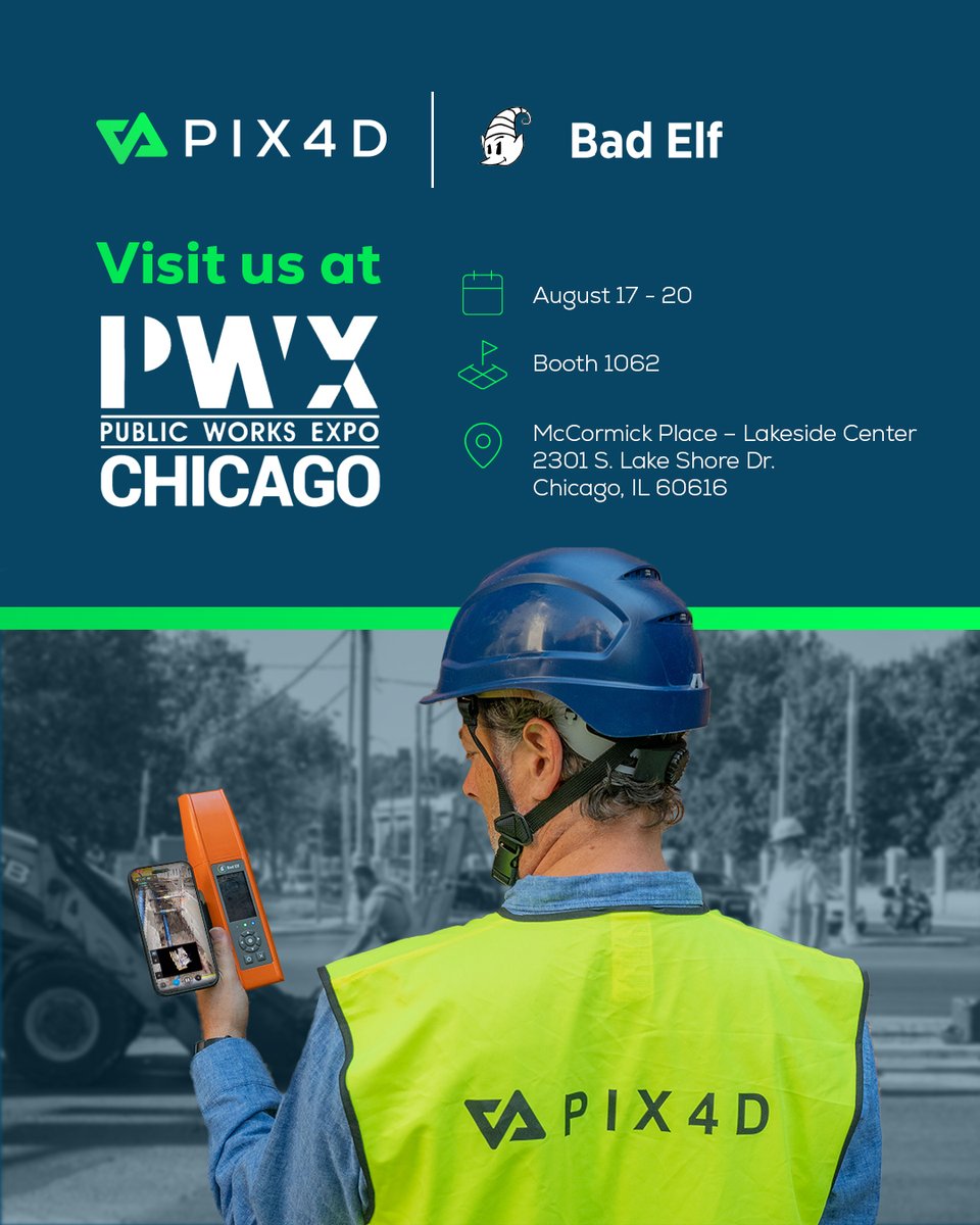 Bad Elf Flex + PIX4Dcatch = accurate, affordable 3D data for ADA mapping, asset managment, inspections, and design. See it at PWX Chicago, Booth 1062, Aug 17-20.

🎥ADA Maping Video zurl.co/HHSje
🔗 Registration: zurl.co/swDS5

<a href="/pix4d/">pix4d</a>  #GIS #GNSS #PIX4D #ADA