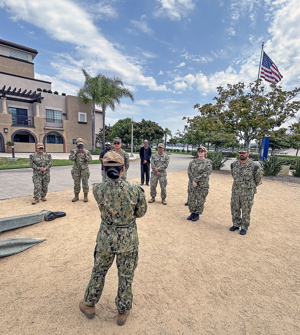 PS1(AW) Mei Zhang, Xi China native, reenlisted for 5 years next to the USS RECRUIT on Liberty Station, July 17, 2025. LCDR Kamille D. Pizarro took her oath of enlistment in front of her colleagues. Zhang was the AC Enlisted Non-Prior Service Recruiter (ROY) for 2024. 
#USNavy250