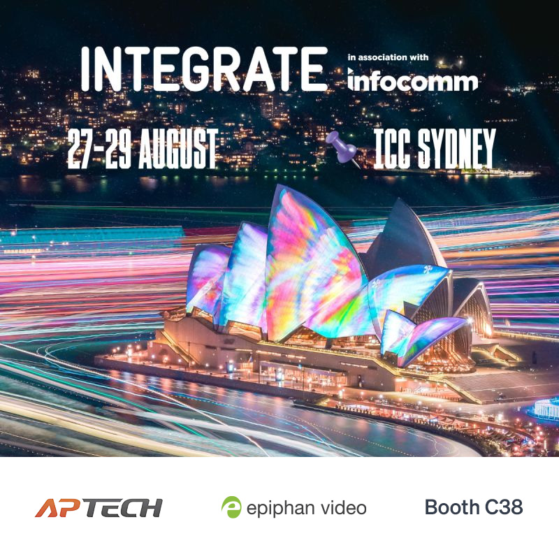 EpiphanVideo's tweet image. If you're heading to Integrate Expo in Sydney, August 27–29, be sure to stop by Booth C38 to explore our latest solutions with hands-on demos from our trusted partner @APTechPty.

📍 ICC Sydney – Booth C38
 📅 August 27–29

#IntegrateExpo #EpiphanVideo #APTECH #ProAV