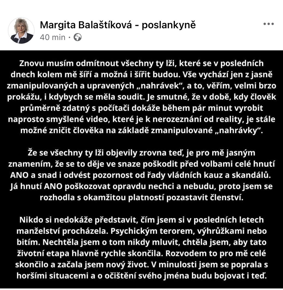 Zajimavé je , že tady Kadrnožková <a href="/balamargo/">Margita Balaštíková</a> ( od které má snad blok už i <a href="/BuHsyn/">Ježíš</a> Ježíš ) vyjádření píše na oblíbené síti Fejsbůku . Možná bylo manželství asi na hovno , ale to neznamená, že budu někoho šikanovat .