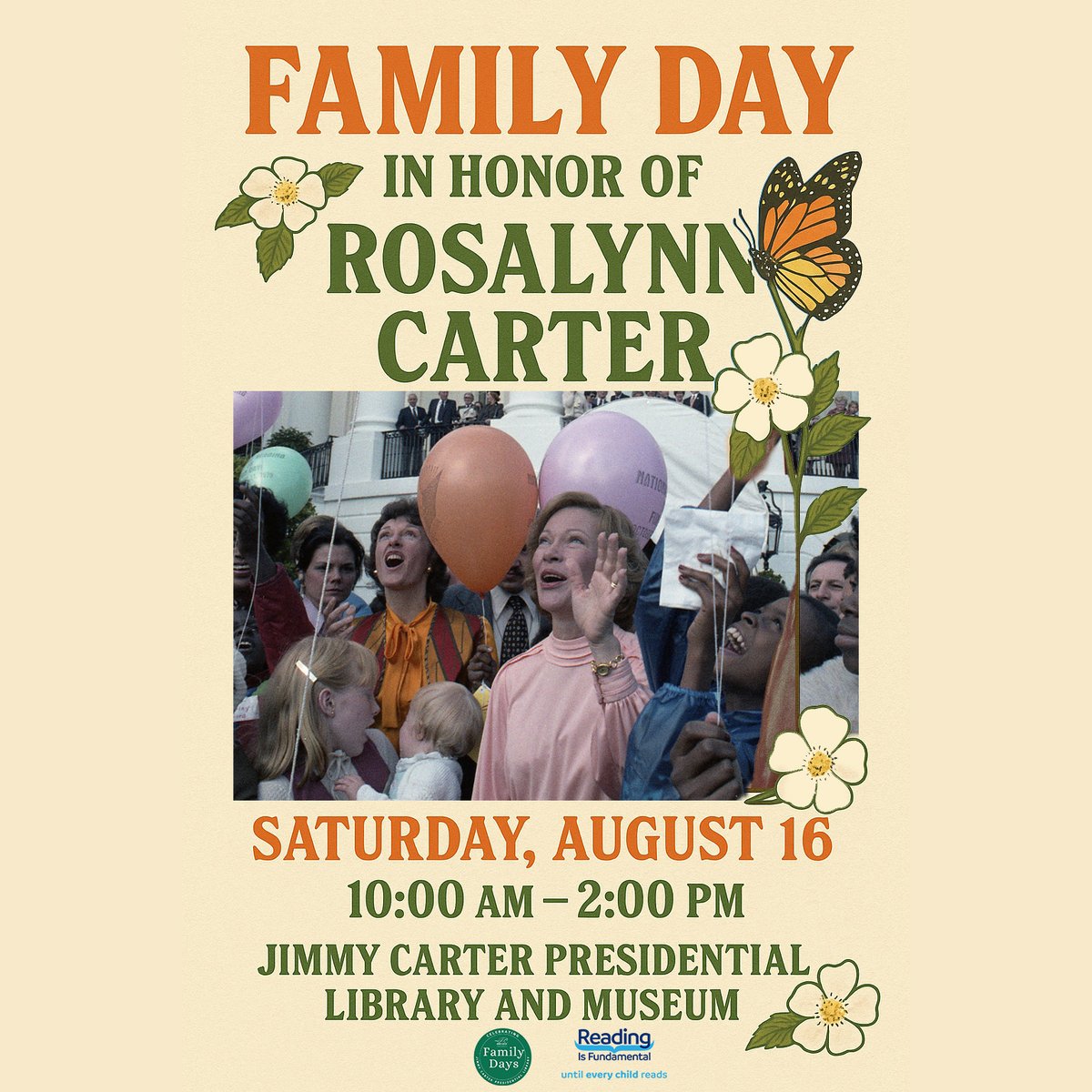 Jimmy Carter Presidential Library (@carterlibrary) on Twitter photo Join us this Saturday from 10am-2pm to commemorate Mrs. Carter’s birthday! Free books will be available, provided by our friends at <a href="/RIFWEB/">Reading Is Fundamental</a>, and we will have authors Mack Brown and Britt Mooney reading their books to kids and giving some copies away. Join us this Saturday from 10am-2pm to commemorate Mrs. Carter’s birthday! Free books will be available, provided by our friends at <a href="/RIFWEB/">Reading Is Fundamental</a>, and we will have authors Mack Brown and Britt Mooney reading their books to kids and giving some copies away.