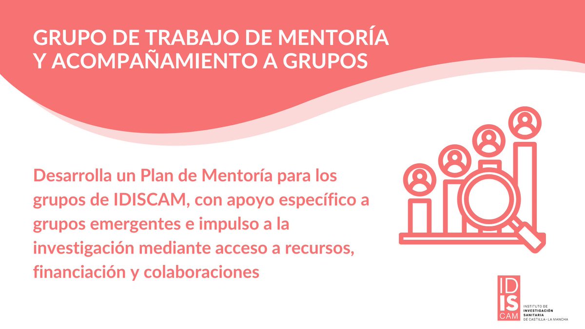 El Grupo de Mentoria y Acompañamiento apoya a los grupos emergentes de IDISCAM, ayudándolos a acceder a infraestructuras, financiación y oportunidades de colaboración. ¡Creciendo juntos! 🌱