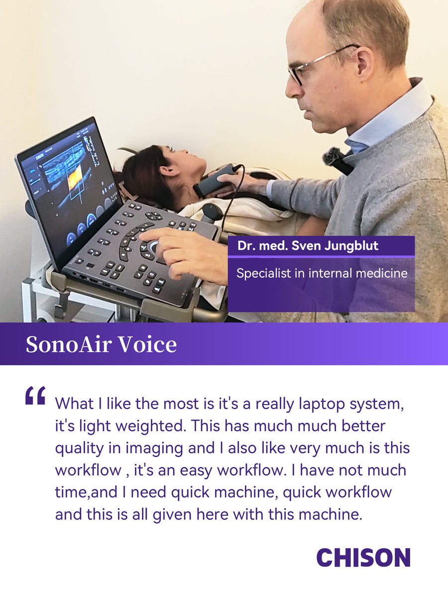 chisonmedical's tweet photo. Experts worldwide trust SonoAir for its perfect balance of portability and diagnostic-grade imaging. In our #SonoAirVoice series, leading clinicians share how this compact powerhouse enhances their daily practice across specialties.
#PortableUltrasound #CHISON #SonoAir https://t.co/vaB53VXnRp