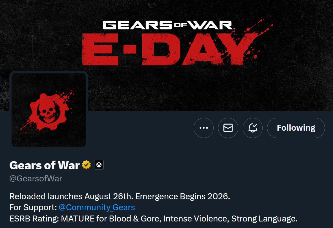 Looks like <a href="/GearsofWar/">Gears of War</a> confirming E-Day is releasing in 2026