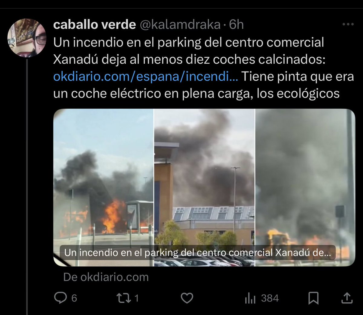Llevamos 24h leyendo a niños rata que el incendio del Xanadu donde se quemaron 10 coches fue causado por un coche eléctrico. Hoy el informe dice que fue causado por una colilla en uno de los setos. 
Insisto. Os pasáis el día rebatiendo y discutiendo con analfabetos. Dejadlo ya.