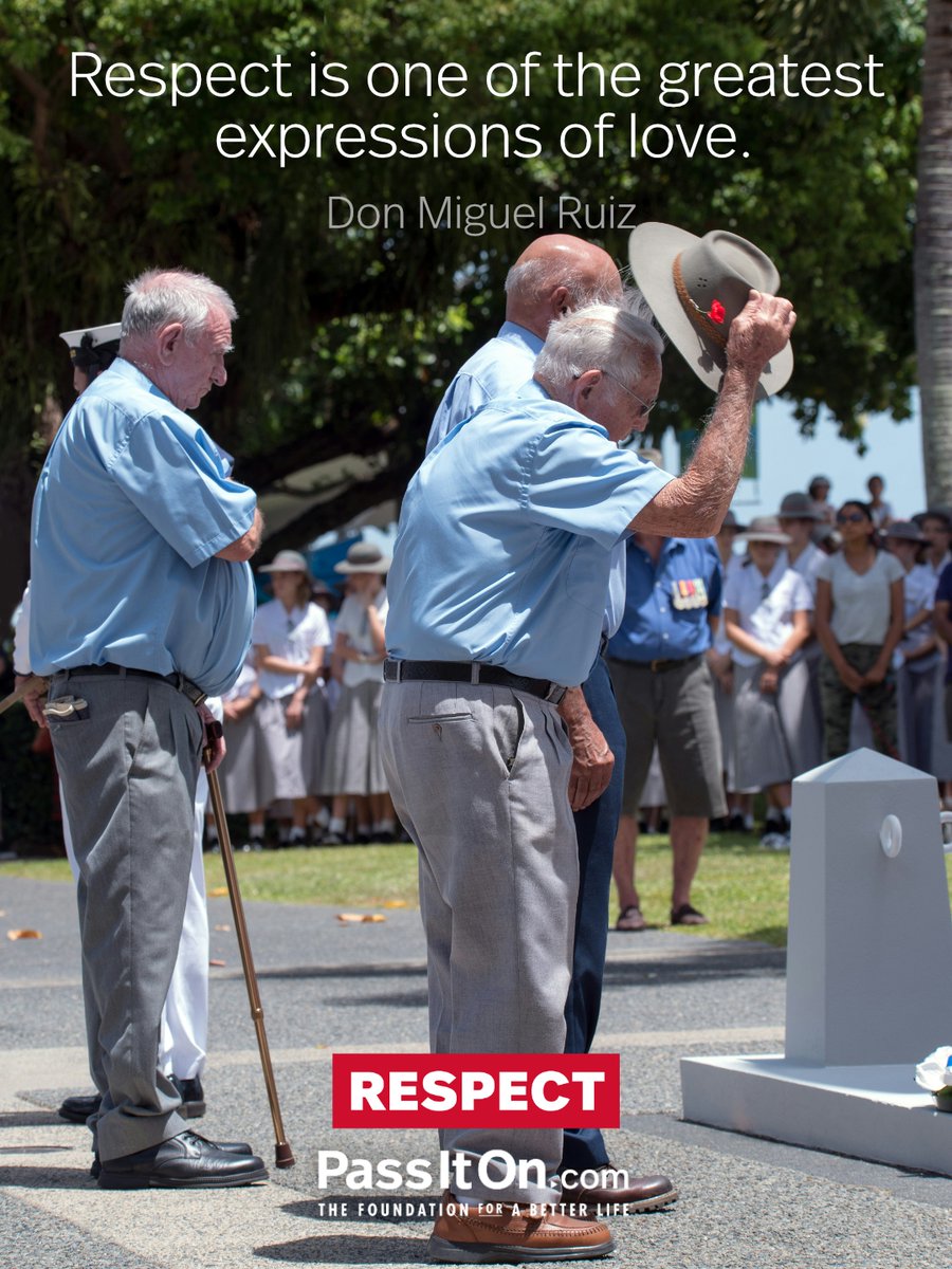 Respect is one of the greatest expressions of love. Don Miguel Ruiz

#respect #passiton #values