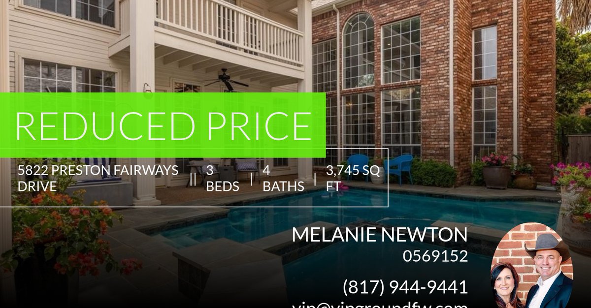 📍 Reduced Price 📍 This recently reduced home at 5822 Preston Fairways Drive in Dallas won't last long, so, don't wait to set up a showing! Reach out here or at (817) 944-9441 for more information! homeforsale.at/5822_PRESTON_F…