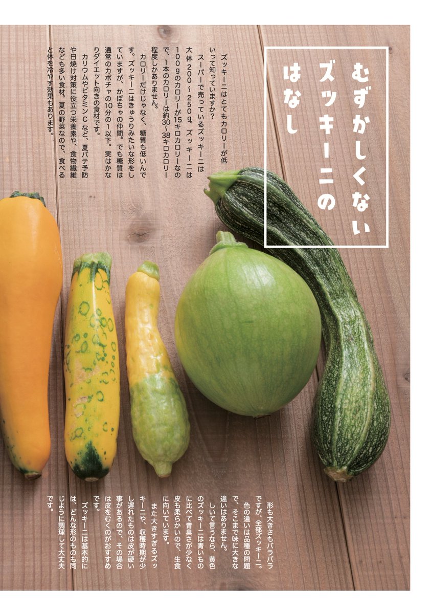 【#C106】てふや食堂【東5ニ17ab】
#評論情報系同人誌告知
スーパーに昔からあったみたいな顔してるズッキーニは、1本15キロカロリー程度と低カロリーで値段もお手頃な優秀野菜。
でも意外とレパートリーが少なくないですか?
和洋中、様々なレシピで飽きずに食べられる一冊です。 
