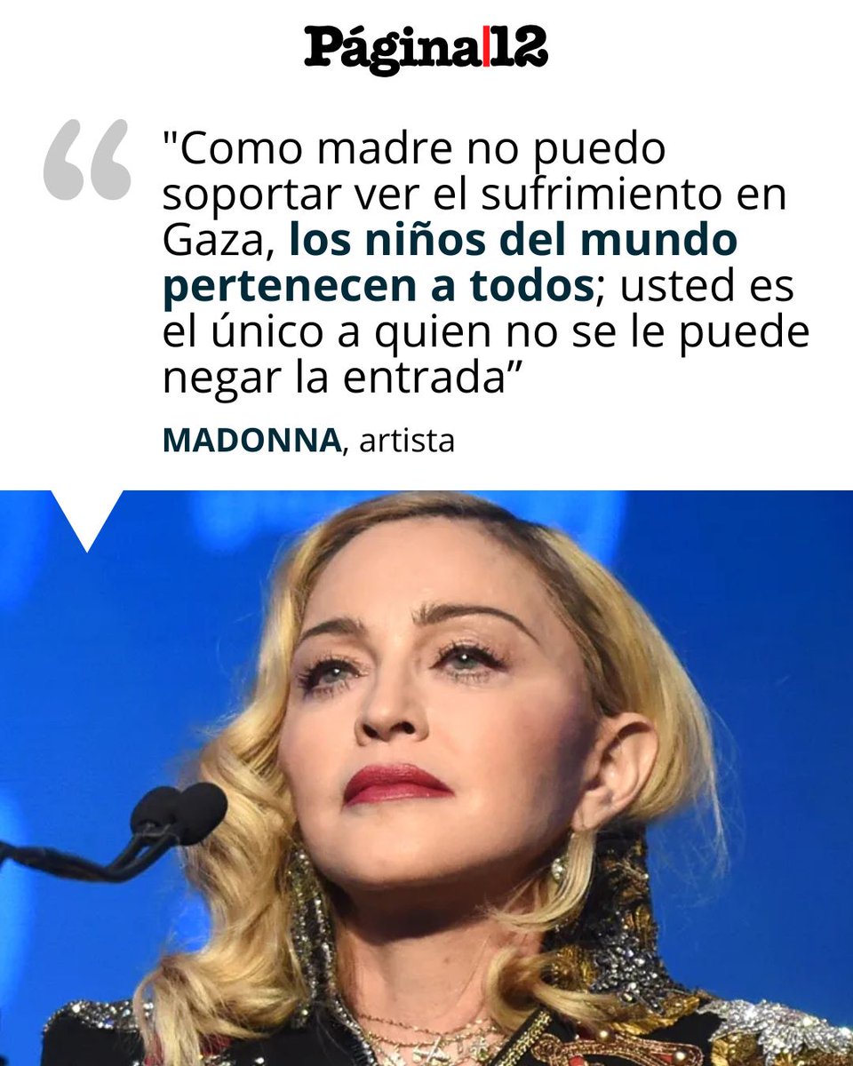 pagina12's tweet photo. Con el cumpleaños de su hijo Rocco como excusa, la Madonna le reclamó al Papa que interceda por los niños que son víctimas de la política de hambre que el estado de Israel está imponiendo a los habitantes de Gaza https://t.co/XFRwTrhONE https://t.co/UFMn8xUfSq