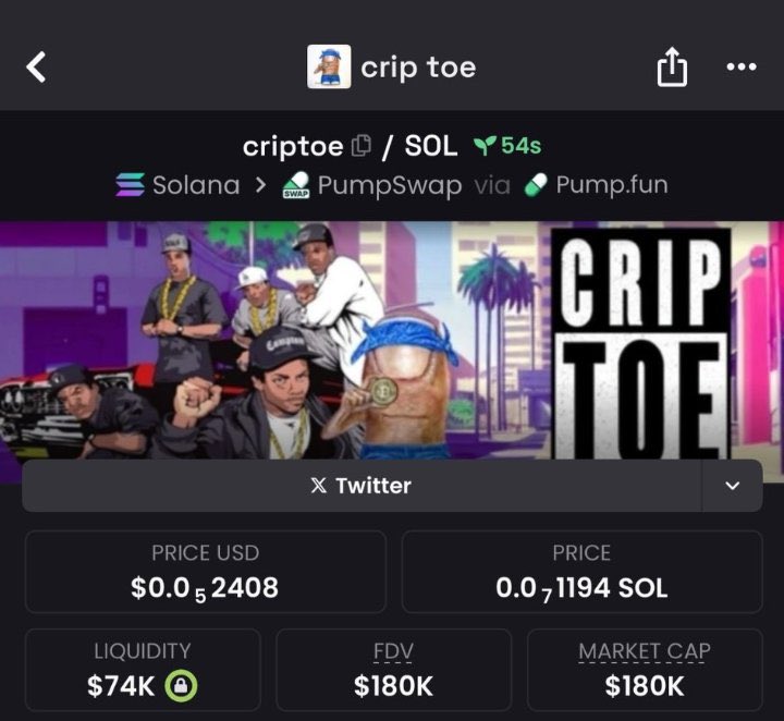 _ben_338_'s tweet photo. Dropped #criptoe at an $180k market cap in my private TG
βοΈChain #Solana https://t.co/f8NSQG4Xab
