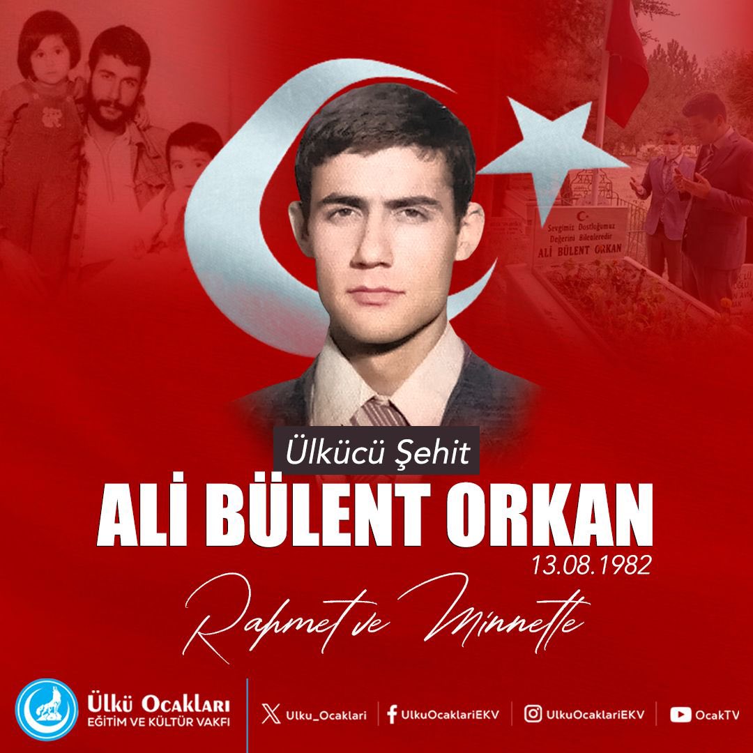 Ülkücü Şehidimiz #AliBülentOrkan’ı şehadetinin yıl dönümünde rahmet ve minnetle anıyoruz.
<a href="/OgzhnYay/">Oğuzhan YAY</a> 
<a href="/furkandag5960/">Furkan Dağ</a>