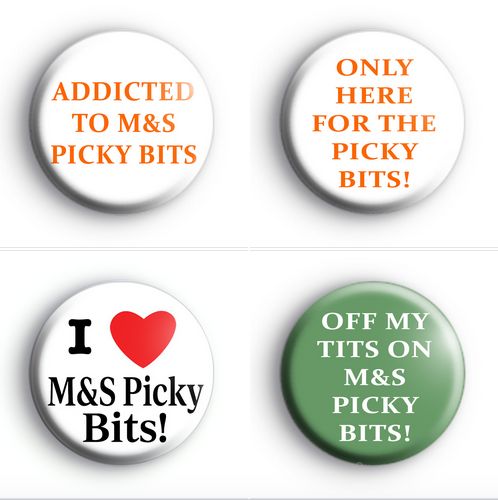 I couldn't resist designing some badges for the M&amp;S picky bits trend. We love a picky tea here at Koolbadges and although we don't live close to a M&amp;S foodhall, whenever we get chance we do pop in and treat ourselves. buff.ly/YmGrOVS  
#MandS #foodhall #badges #foodie
