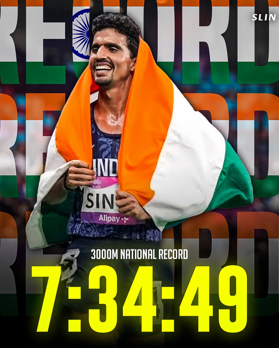islspotlight's tweet image. 🇮🇳 Gulveer Singh makes history! 🏃♂️🔥
✨ 𝟑𝟎𝟎𝟎𝐦 National Record at World Athletics Continental Tour Gold 💛
📍 Gyulai Istvan Hungarian GP (WACT Gold)
⏱ 𝟳:𝟯𝟰.𝟰𝟵 – breaks previous 🇮🇳 record 7:38.26 🏆
🏅 Finished 5th among world-class athletes 🌍
#GulveerSingh