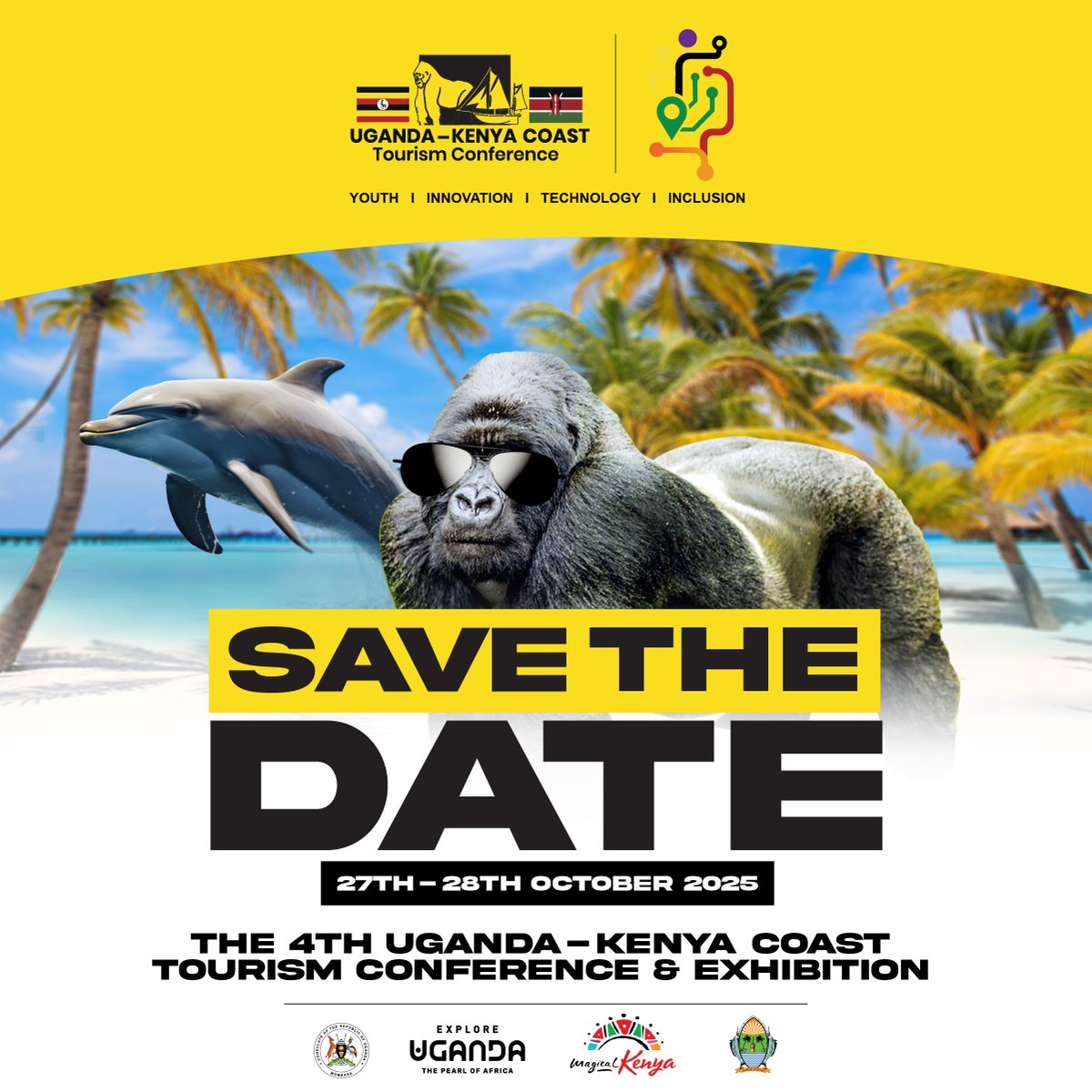 It's official! SAVE THE DATE! The 4th Uganda-Kenya Coast Tourism Conference &amp; Exhibition is happening Oct 27-28, 2025, in Malindi. This is where the conversation about our two nations' shared tourism future happens. #UGKECoastTourism2025 #SaveTheDate