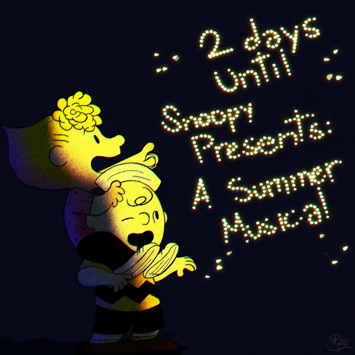 Piatos_Pete's tweet photo. Hopefully the extension was worth it!
2 MORE SLEEPS! 🎶🌲⛺🌲🎶
#peanuts #peanutstwt #Snoopy #ASummerMusical #art #digitalart #fanart #illustration #ArtistOnTwitter #artph https://t.co/9TKSIWIeNP