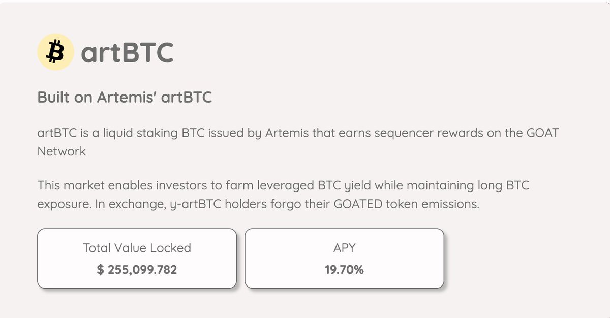 20% Real $BTC Yield!

Yes, you heard it right! Just deposit $artBTC on Stable Jack, and earn yummy 20% yield!

Only possible with Stable Jack!