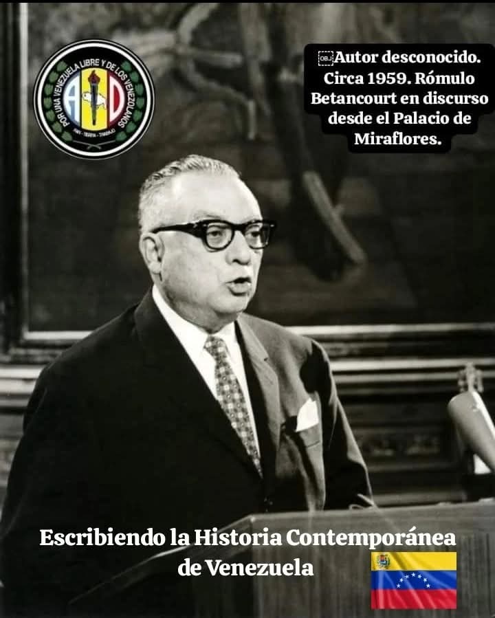 #13Agosto1959 El Pdte Betancourt :
"La condición básica de una buena gestión de gobierno es la planificación. Si algún empeño nos anima es el de dejar echada en estos cinco años de gobierno las bases de un Estado moderno […] con equipos humanos aptos para su eficiente manejo".