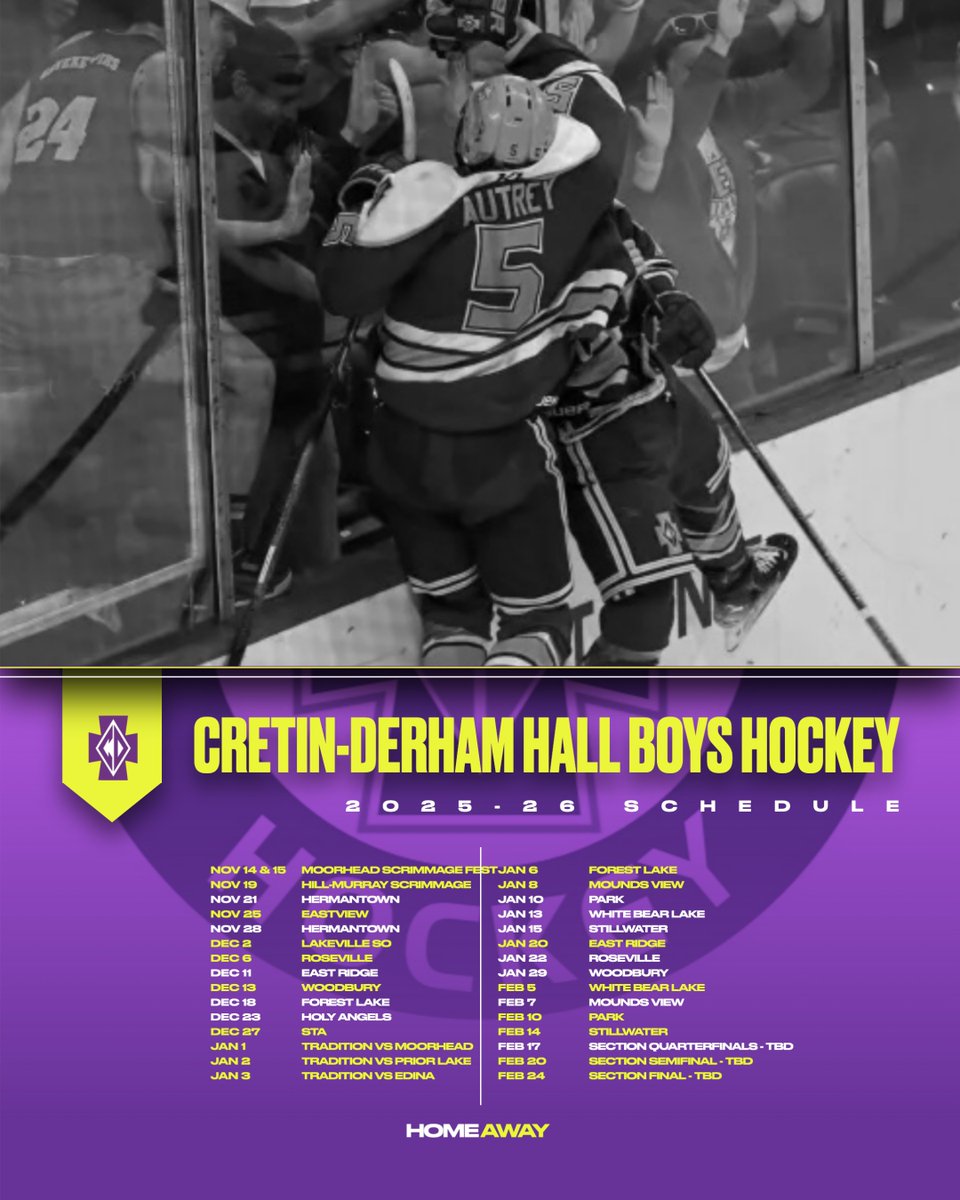 cdhhockey's tweet photo. 2025-26 CDH Boys Hockey Schedule https://t.co/ucMBTsO4on