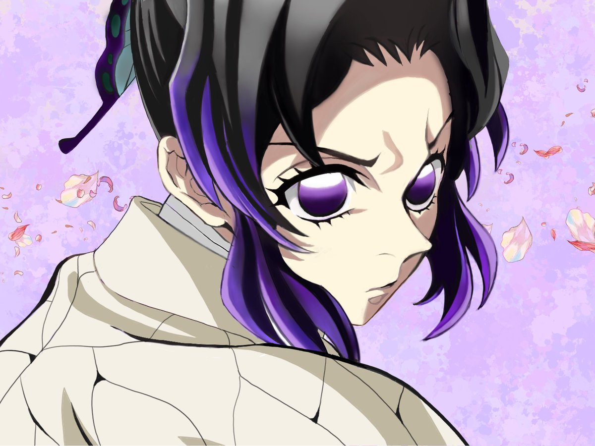 しのぶページ 好きなもので練習シリーズ】#胡蝶しのぶ を描いてみました。 板タブ