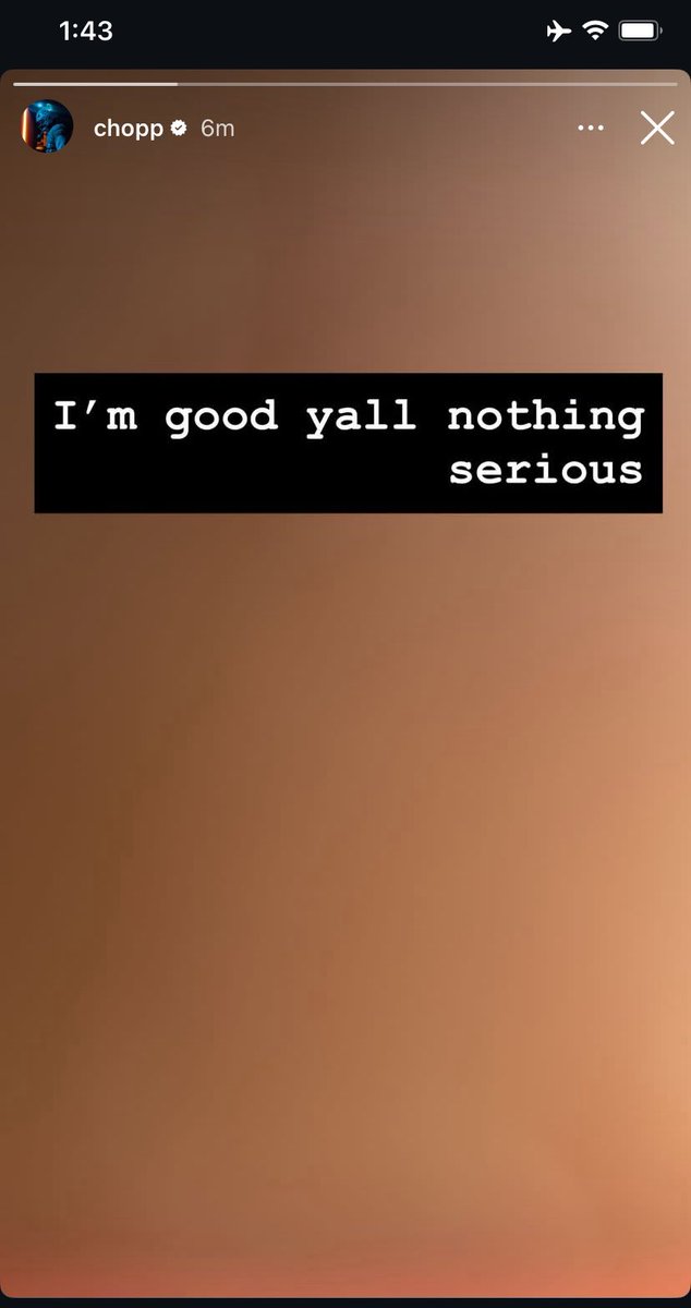 Chop Robinson on Instagram. Big sigh of relief.