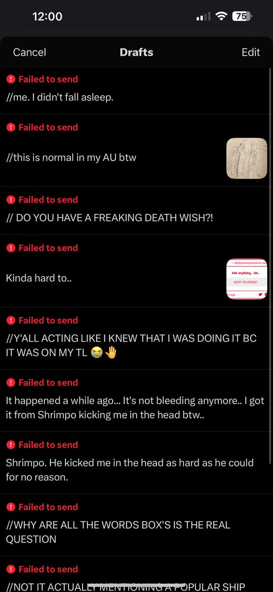 //my Shelly acc isn't being allowed to post bro.. I'VE BEEN TRYING FOR HOURS.(idk how to report the issue)