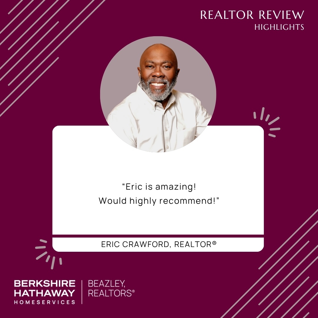 BHHSBeazley's tweet photo. 🏡 "Eric is amazing! Would highly recommend!"
Another happy client for Eric Crawford, REALTOR® at Berkshire Hathaway HomeServices Beazley, REALTORS®.

#ClientLove #RealtorReview #BHHSBeazley #RealEstate https://t.co/iuIVEOlz7X