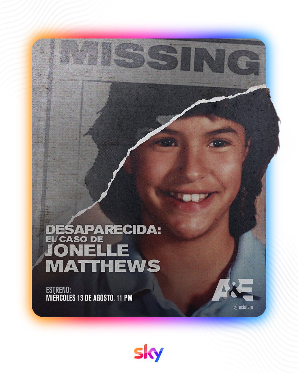 skymexico's tweet image. La integrante más pequeña desapareció… y con ella, la paz de esa noche. 🌙

¡Ya está disponible #Desaparecidos: El caso de Jonelle Matthews a través de @AELatam! 📺

#MiEntretenimientoEnSky #JonelleMatthews #Suspenso
