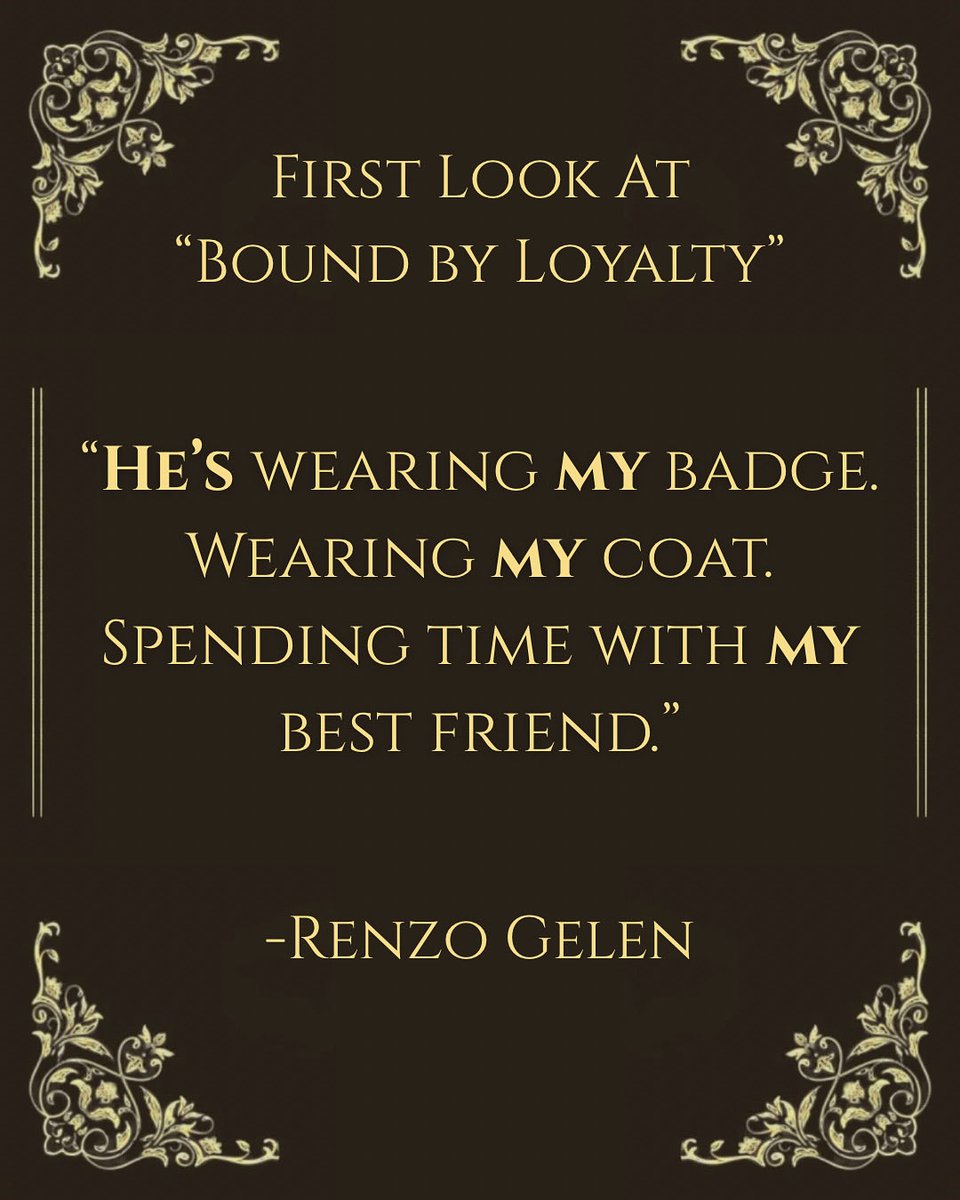 AuthorAdiyaRona's tweet photo. ✨The first sentence of "Bound by Loyalty" from yours truly-Renzo. He redeems himself in this novella, don't worry. 😉 And just like all of my books, this novella has a romantic HEA.🖤
BBL, out October 6th✨
#BoundBy #BoundbyLoyalty #outsoon #lgbt #queerbookstagram #romantasy https://t.co/o6bFIzv9XF