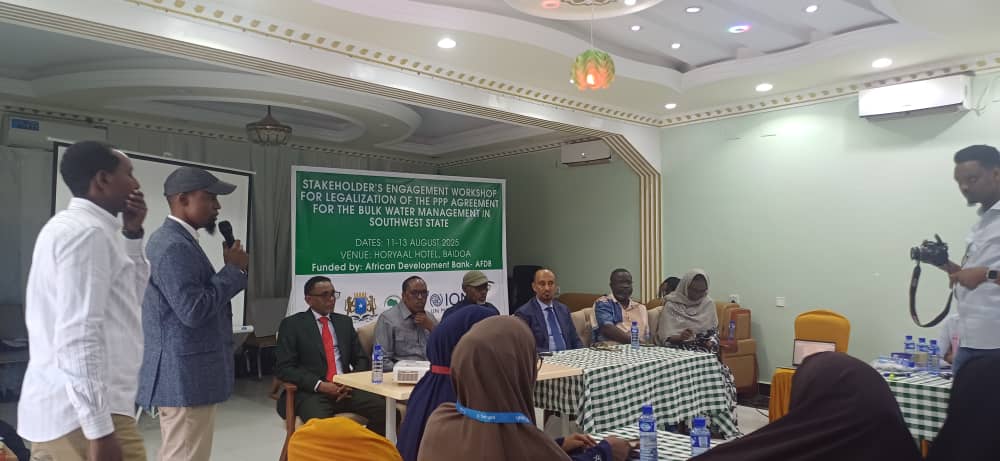 Sasdosom's tweet image. Our focal point, @MohamedAliMukhtar, joined the Stakeholders &amp;amp; Engagement Workshop on legalization of the PPP Agreement for Bulk Water Management in SW State (11–13 Aug 2025, Horyal Hotel, Baidoa). 💧

#WaterManagement #SWState #SASDOSOM #CommunityDevelopment