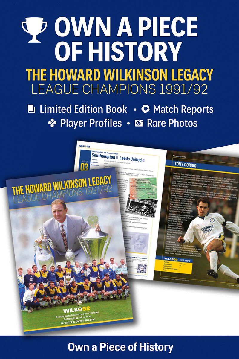 Dave Mightyleeds (@davemightyleeds) on Twitter photo ⚽ Celebrate the Team That Made History
The Howard Wilkinson Legacy Book — your piece of Leeds United’s 1991/92 title-winning glory.
📘 From £16 | Limited Editions Signed by Legends
🔗 wilko92.com/shop
#LUFC #MOT #WILKO92 <a href="/RobertEndeacott/">Robert Endeacott</a> ⚽ Celebrate the Team That Made History
The Howard Wilkinson Legacy Book — your piece of Leeds United’s 1991/92 title-winning glory.
📘 From £16 | Limited Editions Signed by Legends
🔗 wilko92.com/shop
#LUFC #MOT #WILKO92 <a href="/RobertEndeacott/">Robert Endeacott</a>