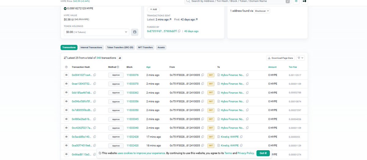 alex_salDEFI's tweet photo. ๐จ URGENT: My @hyperliquidx Wallet Was Hacked (Aug 5) โ SMC Exploit? ๐จ
#Crypto #Web3 #BlockchainSec, I need your help.
My HyperLiquid (EVM) wallet was drained on Aug 5. Suspect an SMC vulnerability or chain-level exploit.
๐ Key Details:
Hacked Tx: https://t.co/ooQwUZAmuf
Attack Pattern: Full balance stolen (no gas leftovers โ possible protocol flaw?).
Ref: Similar case by @TRTtheSalad here , I want to thank you for your information because it inspires me not to give up and try to recover my capital.
๐ Who Can Assist?
@HyperliquidX : Any known issues on your end?
Security firms (@arkham , @SlowMist_Team): Can you trace the funds?
#Solidityio devs: Audit my approvals (https://t.co/67I9MwCevF).
experts: Track hackerโs address.
RT & DM to collaborate! #EVM #DeFi #HackAlert #CryptoInvestigation