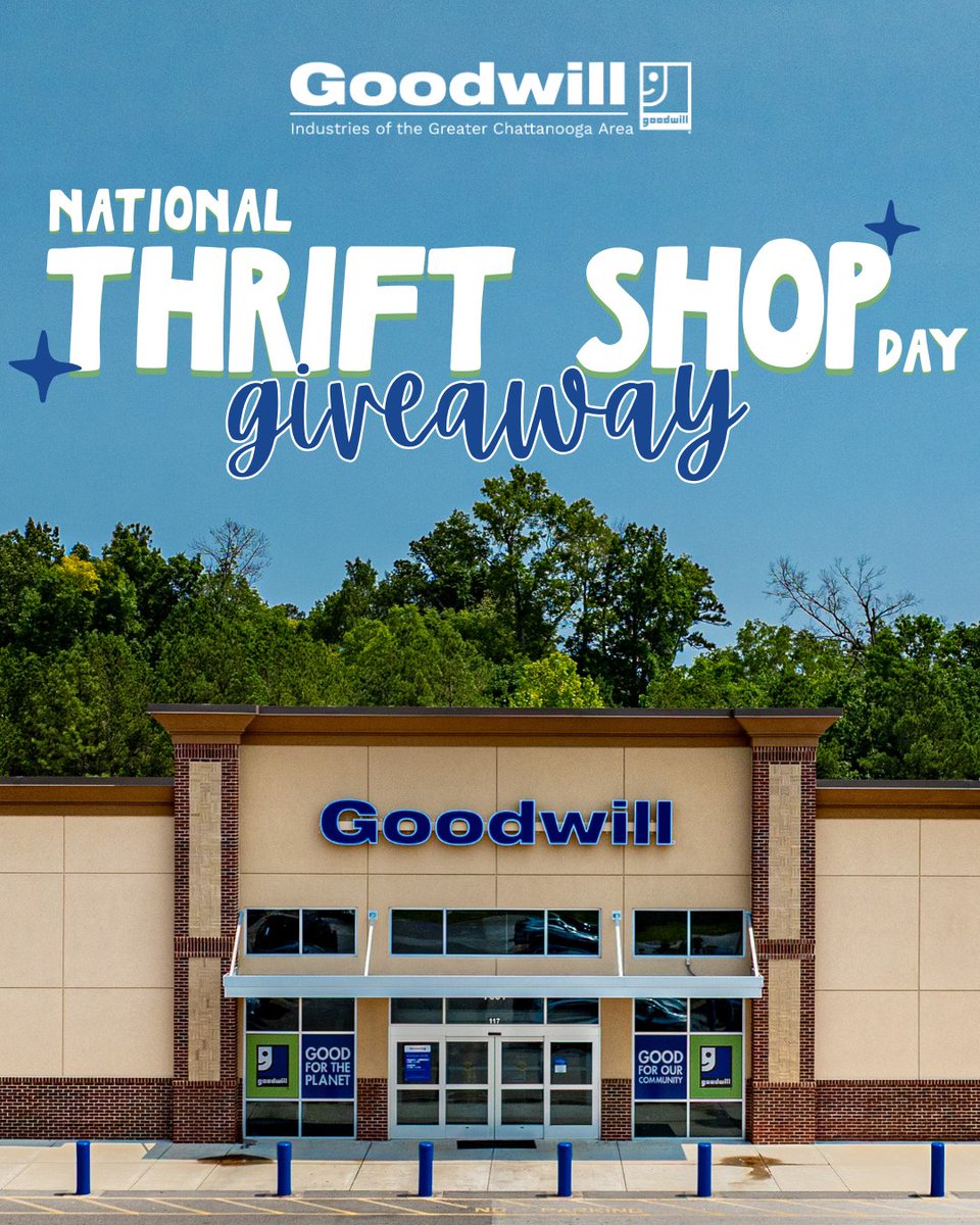 Sunday, August 17th, is National Thrift Shop Day AND National Nonprofit Day! 
To celebrate the good, we're giving away a $50 Goodwill gift card on our Instagram and Facebook accounts! To enter, visit:
instagram.com/goodwill.chatt… or facebook.com/GoodwillChatta…. #GoodwillChatt
