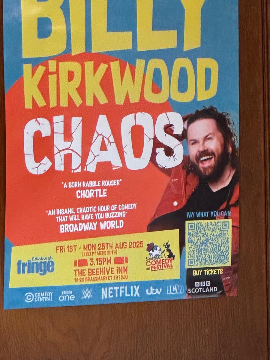 <a href="/edfringe/">Edinburgh Festival Fringe</a> well the 2015 adventure begins with a bang. Billy is very funny  great show would recommend hopefully if the rest are as good we are going to have a fabulous time <a href="/Billykirkwood/">Billy Kirkwood</a>
