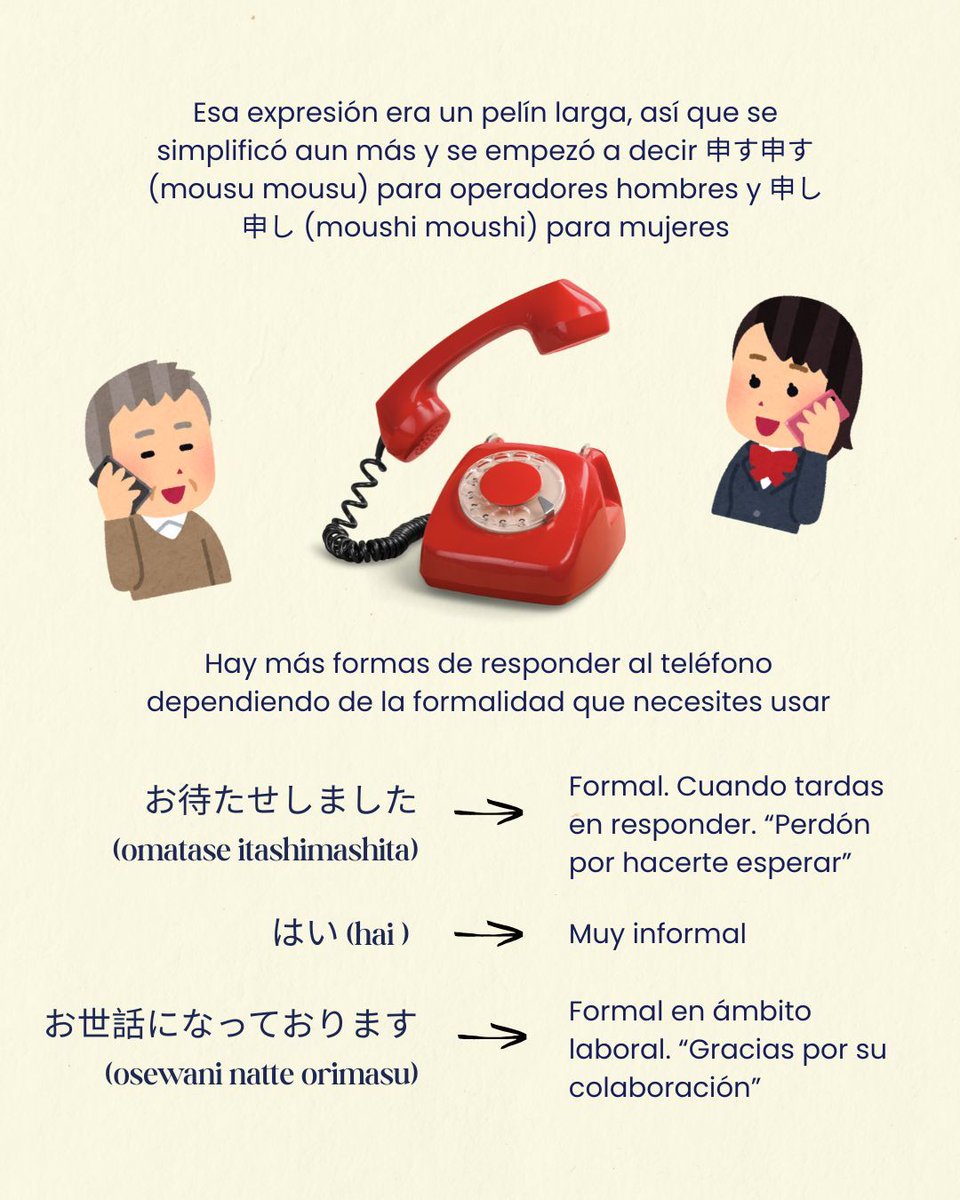 Proyecto Watashi 🌊 FICZONE GRANADA (@proyectowatashi) on Twitter photo <CURIOSIDAD DE LA SEMANA>
Existe otra leyenda sobre su origen 👀 Decir もしもし (moshi moshi) para hacerle saber a la otra persona que no estaba hablando con un kitsune que intenta engañarle, pues estos espíritus no pueden repetir palabras 🦊
¿Qué explicación te gusta más? 😆 <CURIOSIDAD DE LA SEMANA>
Existe otra leyenda sobre su origen 👀 Decir もしもし (moshi moshi) para hacerle saber a la otra persona que no estaba hablando con un kitsune que intenta engañarle, pues estos espíritus no pueden repetir palabras 🦊
¿Qué explicación te gusta más? 😆