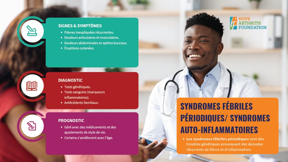 angela_migowa's tweet image. 🔥 Not every fever is an infection.

Some children have Periodic Fever Syndromes — uncontrollable fevers + joint pain, rash, or red eyes, without infection.
💡 Treatment: Biologics that target the fever pathway.

📄 Read info sheets (EN/SWA/FR) + more
🌍 hopearthritisfoundation.org/patient-inform…