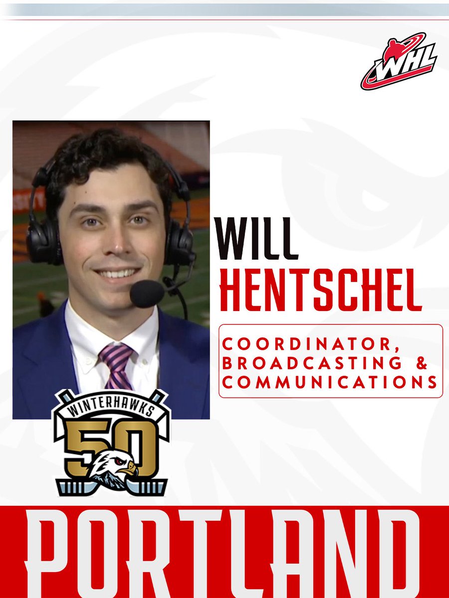 pdxwinterhawks's tweet photo. A New Era in the Booth 🎙️ 

Let’s give a big Portland welcome to Will Hentschel, our new play-by-play voice!

MORE » https://t.co/iJBjsZNgSG https://t.co/lvy8e1jMi7