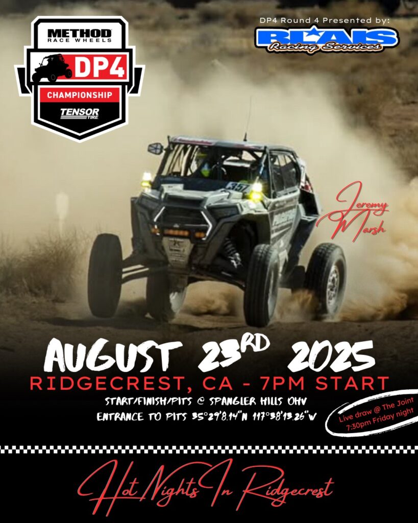 Your August 23 plans: night racing at Spangler Hills. DP4 Round Four starts at 7PM because desert racing in daylight is overrated. Six dark laps, 25 miles each, and someone's winning $1000.

dp4racing.com/2025-round-4/