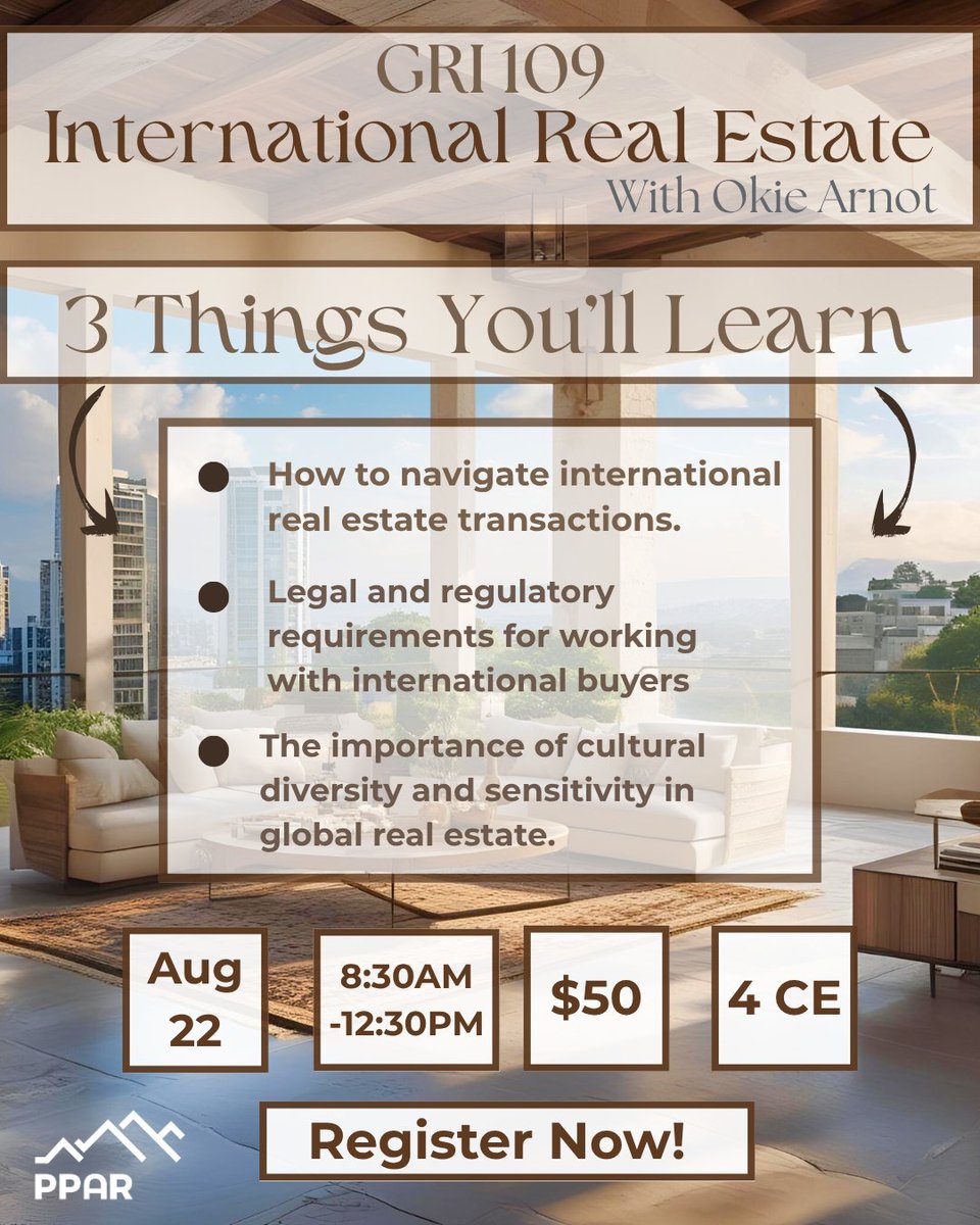 Curious about GRI 109: International Real Estate? Learn to navigate global transactions, understand legal requirements for foreign buyers, and build cultural sensitivity in real estate.
🔗Register now: loom.ly/AtniYWw
