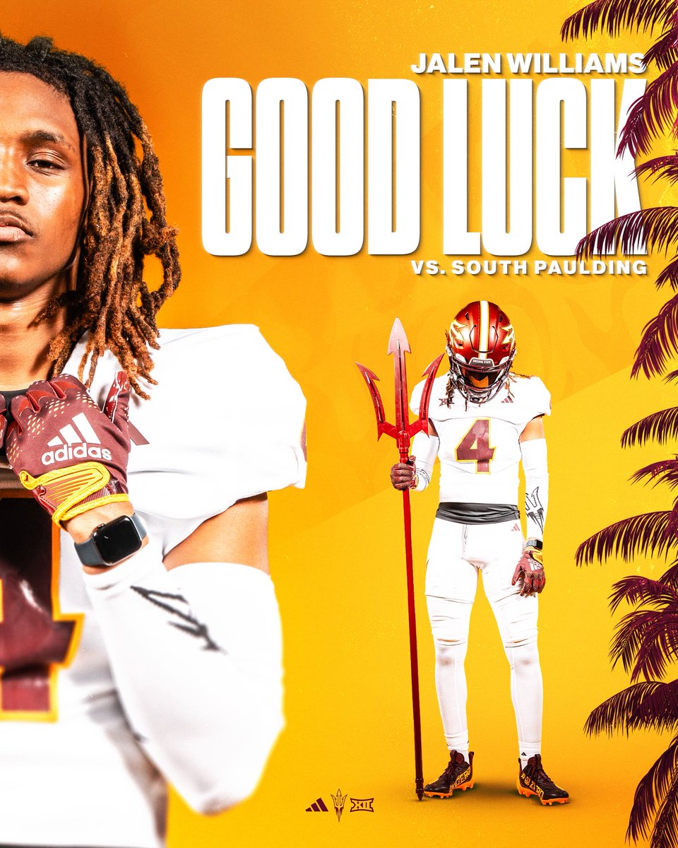 Jalen Williams (@jman4x) on Twitter photo Game day!
I got you 🫡 <a href="/CoachBC_/">Bryan Carrington</a>
<a href="/KennyDillingham/">Coach Dillingham</a>
<a href="/BWardDCoord/">Brian Ward</a>
<a href="/ASUFootball/">Sun Devil Football</a> Game day!
I got you 🫡 <a href="/CoachBC_/">Bryan Carrington</a>
<a href="/KennyDillingham/">Coach Dillingham</a>
<a href="/BWardDCoord/">Brian Ward</a>
<a href="/ASUFootball/">Sun Devil Football</a>