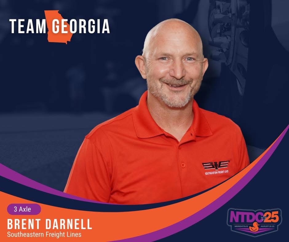 Congrats to West Atlanta Linehaul Driver Brent Darnell, who will represent Team Georgia and SEFL in the 3-Axle Class at the 2025 National Truck Driving Championships, on August 20–23 in Minneapolis!

Thanks to <a href="/GATrucking/">Georgia Motor Trucking Association</a> for the great graphic! #SEFL #LTL #trucking #NTDC25